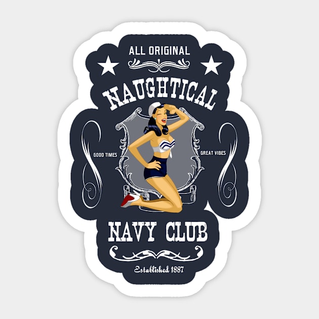 Naughtical Navy Club Sticker by DESPOP